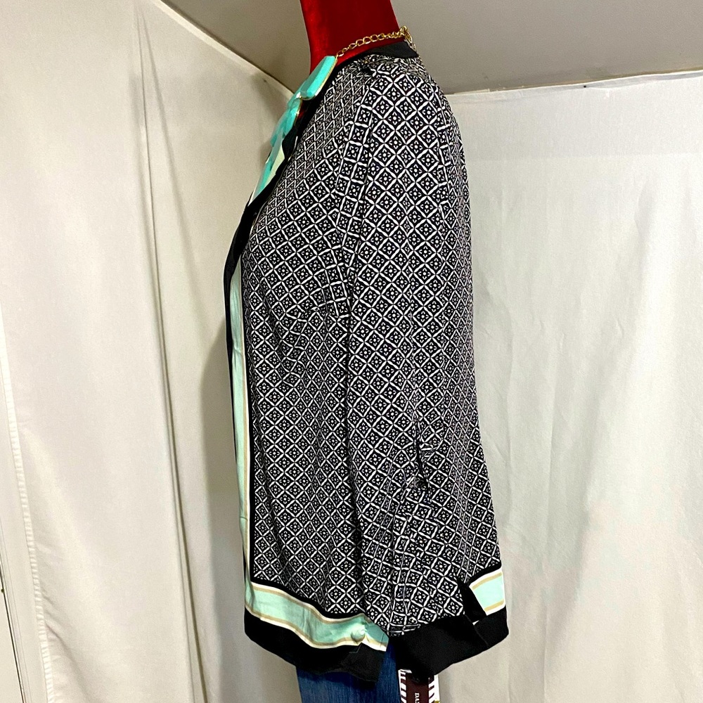 Nwt Dana Buchman Patterned Button Down Roll Tab B… - image 3